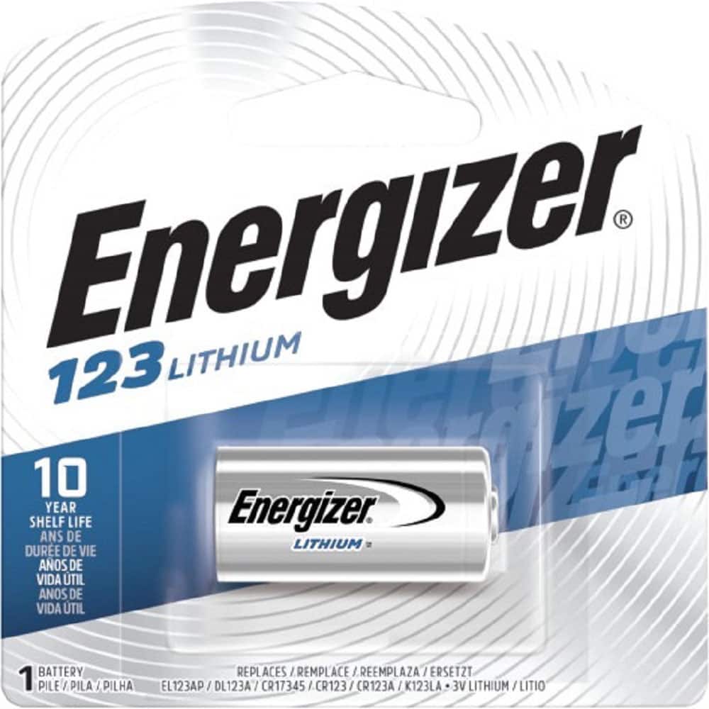 Front. Energizer - Energizer 123 Lithium Batteries (1 Pack), 3V Photo Batteries - Silver.