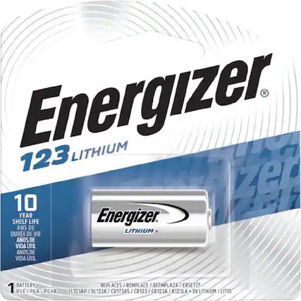 Front. Energizer - Energizer 123 Lithium Batteries (1 Pack), 3V Photo Batteries - Silver.