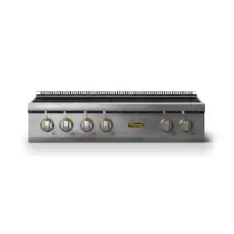Viking - 36"W. Induction Rangetop-6 Elements - w/Brushed Brass - Stainless Steel