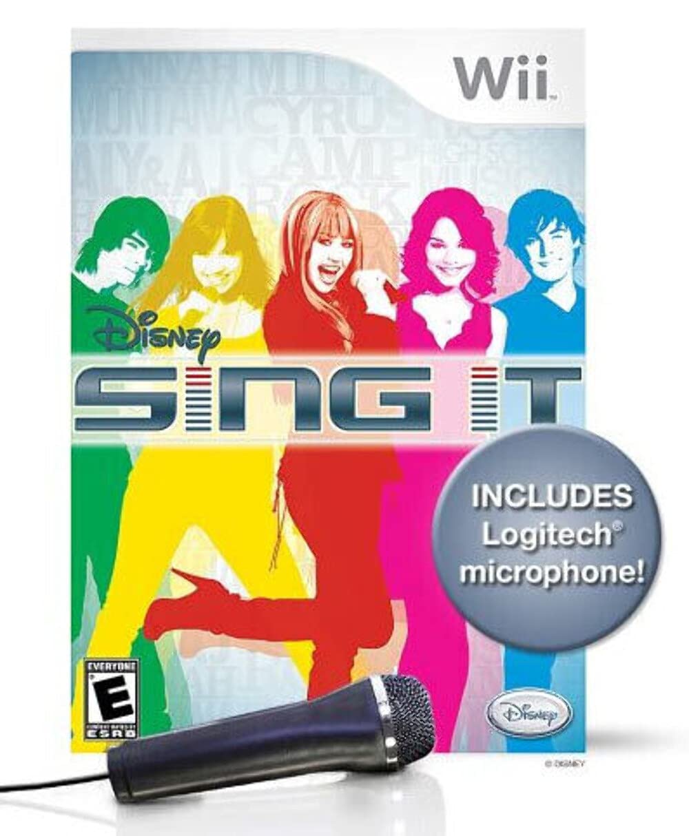 Wii  
Disney Sing It  
Includes Logitech microphone!  
Everyone E  
ESRB - E (Everyone)