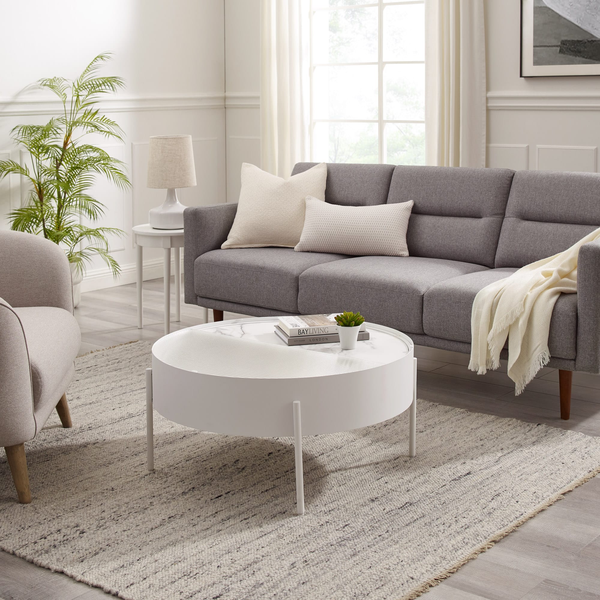 Alt View 12. Walker Edison - Modern Sliding-Top Coffee Table - White.