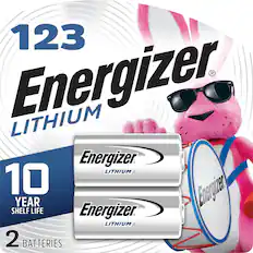 Front. Energizer - 123 Lithium Batteries (2 Pack), 3V Photo Batteries - Silver.