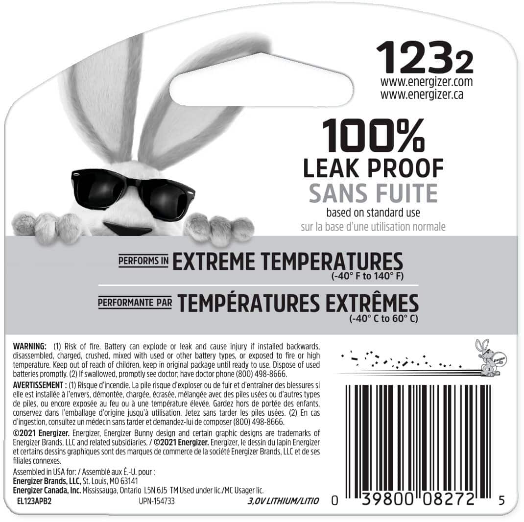 Alt View 1. Energizer - 123 Lithium Batteries (2 Pack), 3V Photo Batteries - Silver.