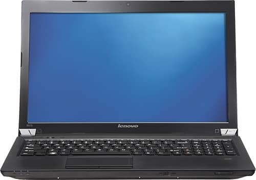 Front Standard. Lenovo - Laptop / AMD E-Series Processor / 15.6" Display / 4GB Memory / 320GB Hard Drive - Black.