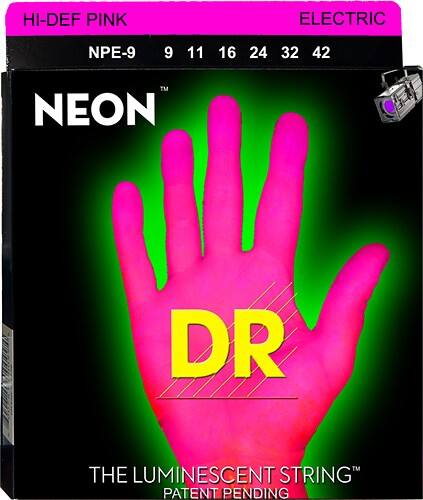 Front Standard. DR - Neon HiDef Nickel-Plated Electric Guitar Strings - Pink.