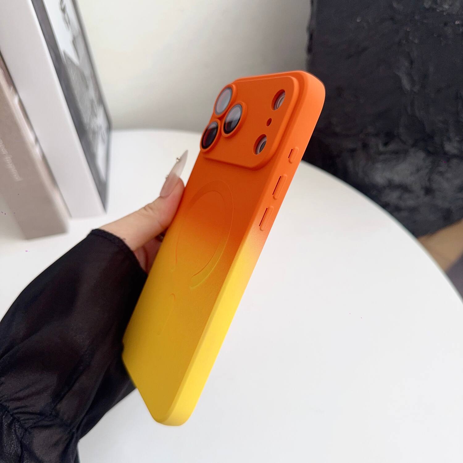Alt View 1. Dteck - Gradient Magnetic Case for Apple iPhone 17 Pro Max,Compatible with Mag Safe,Soft Silicone Shockproof Cover w/ Lens Film - B.