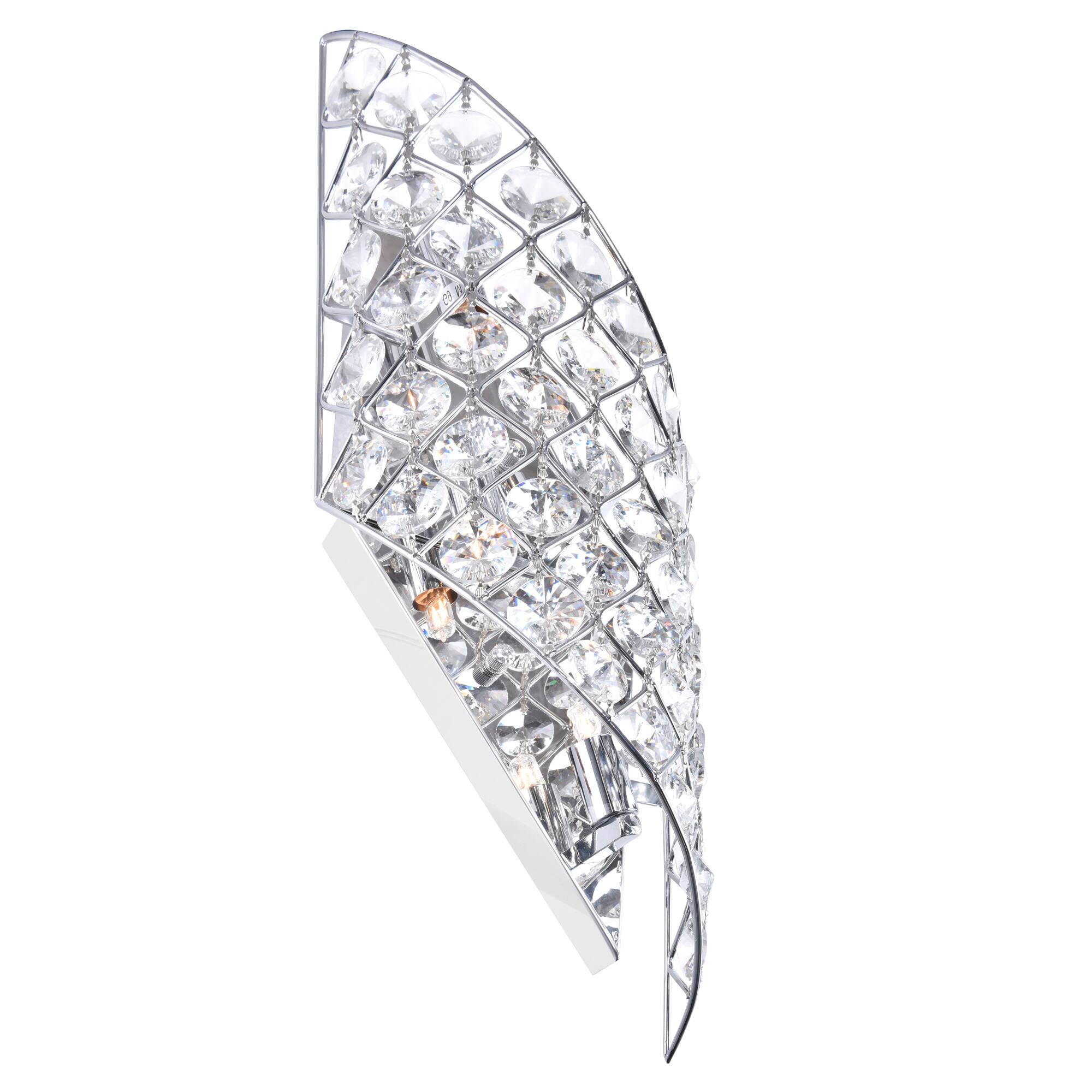 Left. CWI Lighting - Chique 4 Light Wall Light With Chrome Finish - Chrome.