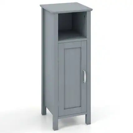Front. Kadyn - Bathroom Storage Organizer with 2-Tier Cabinet-Gray, Bathroom Cabinets for Entryway Storage, Home Office Furniture - Gray.