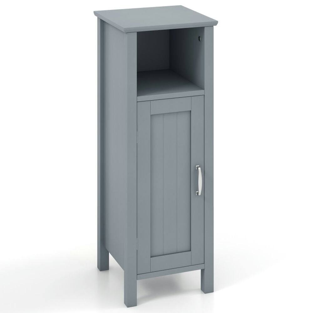 Front. Kadyn - Bathroom Storage Organizer with 2-Tier Cabinet-Gray, Bathroom Cabinets for Entryway Storage, Home Office Furniture - Gray.