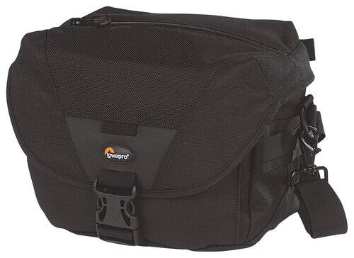 Front Standard. Lowepro - Stealth Reporter D100AW Shoulder Bag - Black.