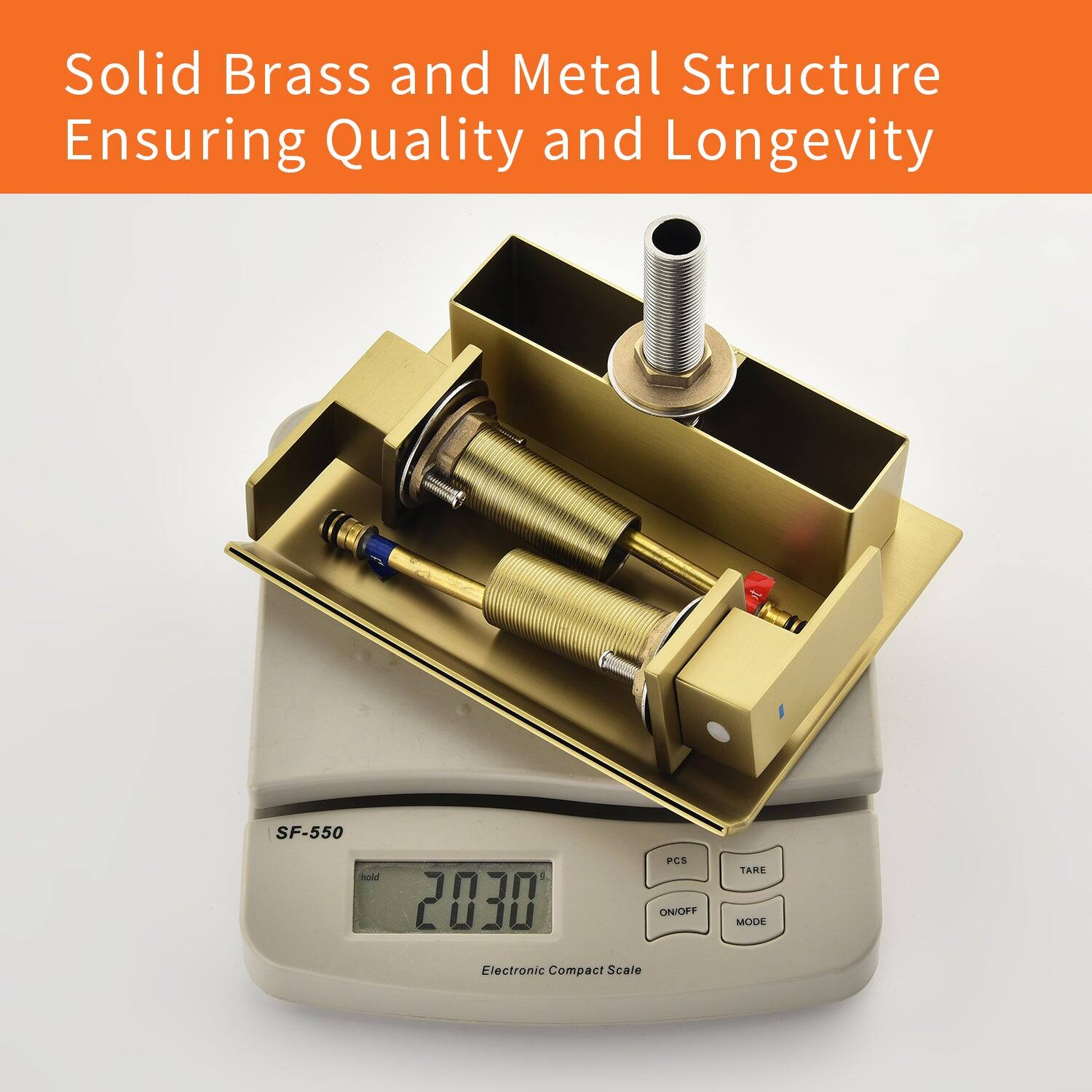 Solid Brass and Metal Structure Ensuring Quality and Longevity

SF-550 Electronic Compact Scale

- Hold
- ON/OFF
- TARE
- MODE

2030