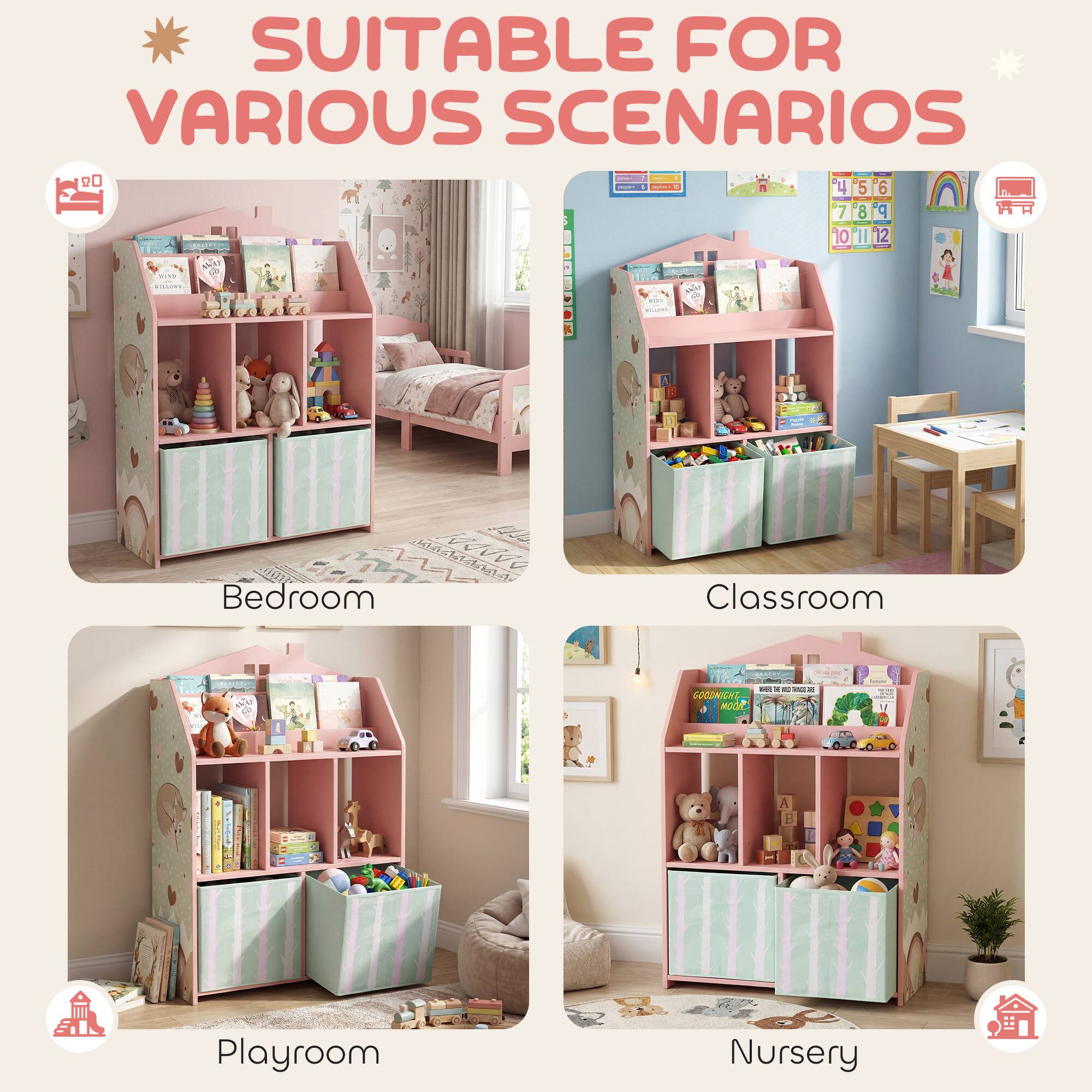 SUITABLE FOR VARIOUS SCENARIOS

- Bedroom
- Classroom
- Playroom
- Nursery