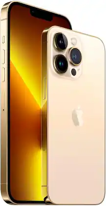Apple - Refurbished Excellent - iPhone 13 Pro A2483 (Fully Unlocked) 128GB w/ Pre-Installed Tempered Glass - Gold