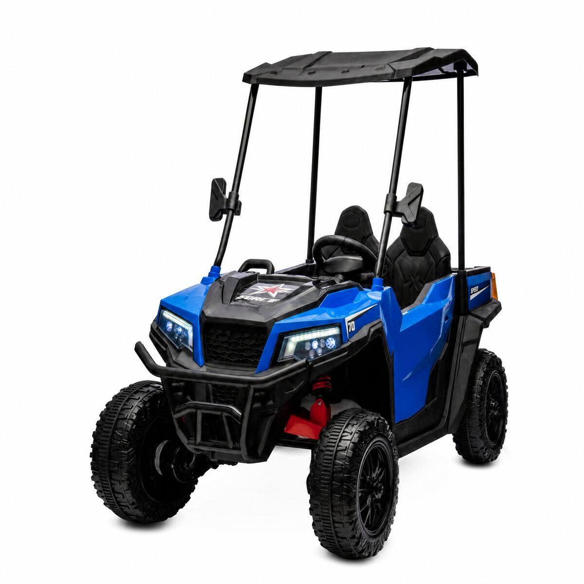 Front. Wisairt - 24V 4WD Kids Ride On Dump Truck w/ Electric Dump Bed, Remote, Bluetooth, 3 Speeds, Ages 3-8 - Blue.