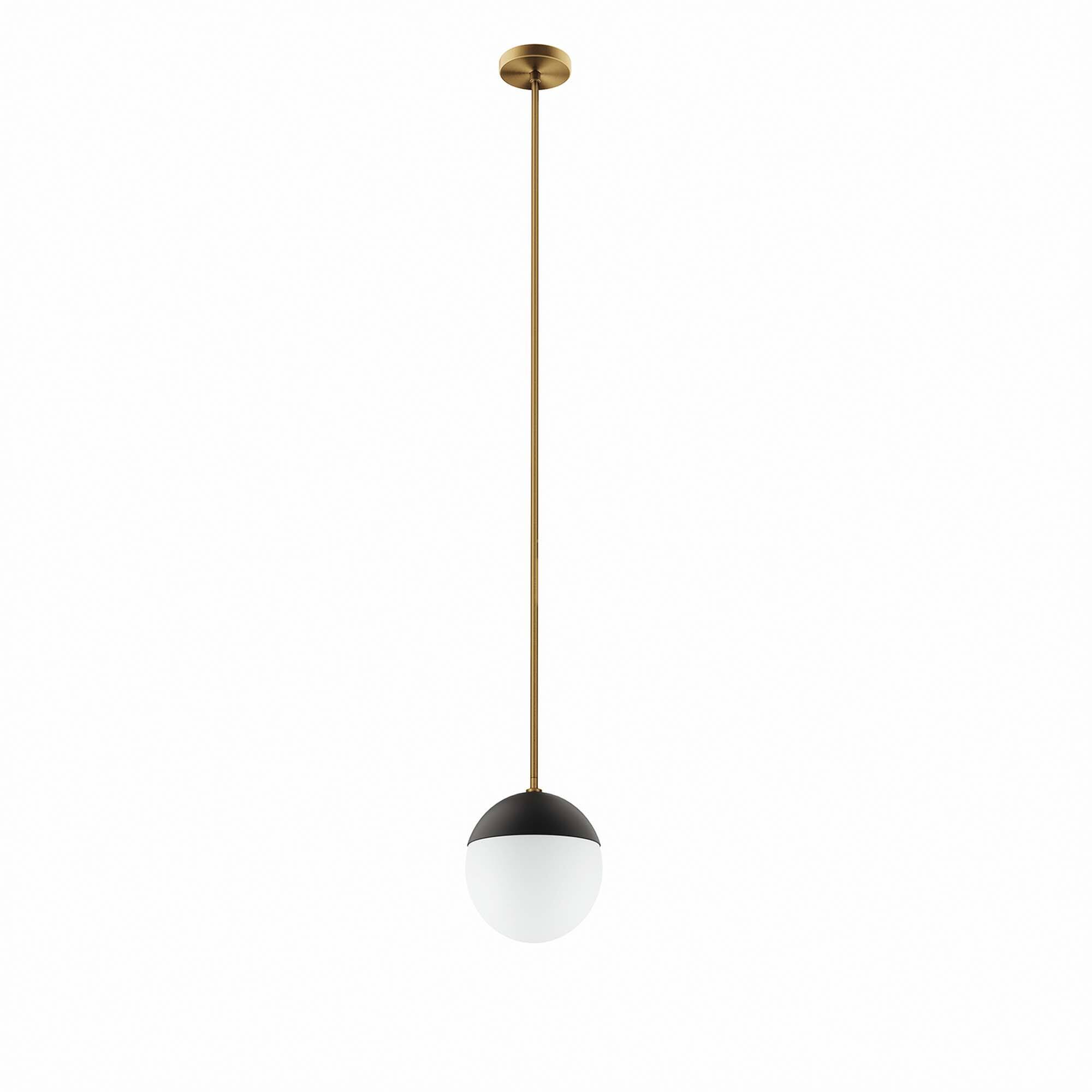 Angle. Modway - Stellar 1-Light Pendant Light by Modway - Opal Satin Brass.