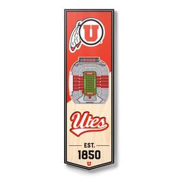 YouTheFan - Utah Utes 6'' x 19'' 3D StadiumView Banner - Multicolor