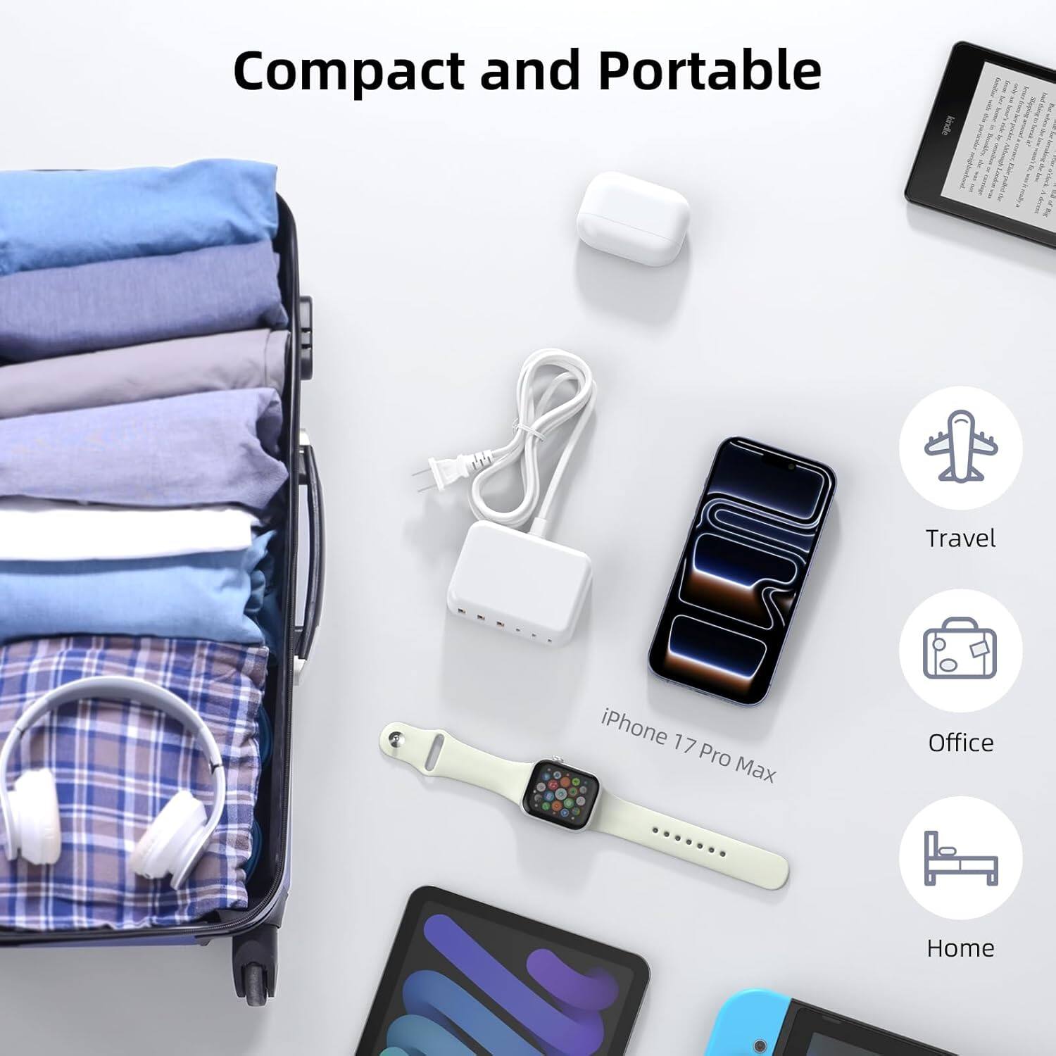 Compact and Portable

- Travel
- Office
- Home

iPhone 17 Pro Max