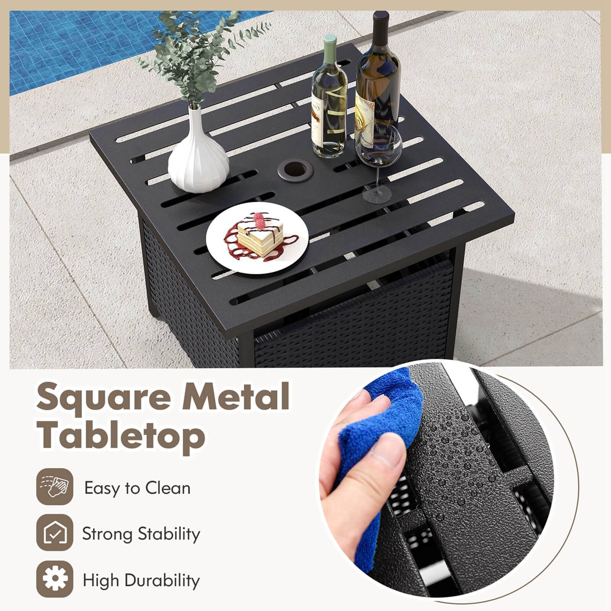 Square Metal Tabletop Easy to Clean, Strong Stability, High Durability