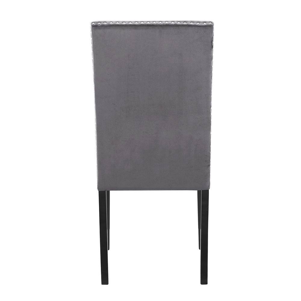 Alt View 4. New Classic Furniture - Celeste Gray Wood Upholstered Dining Chair (Set of 6) - Grey.