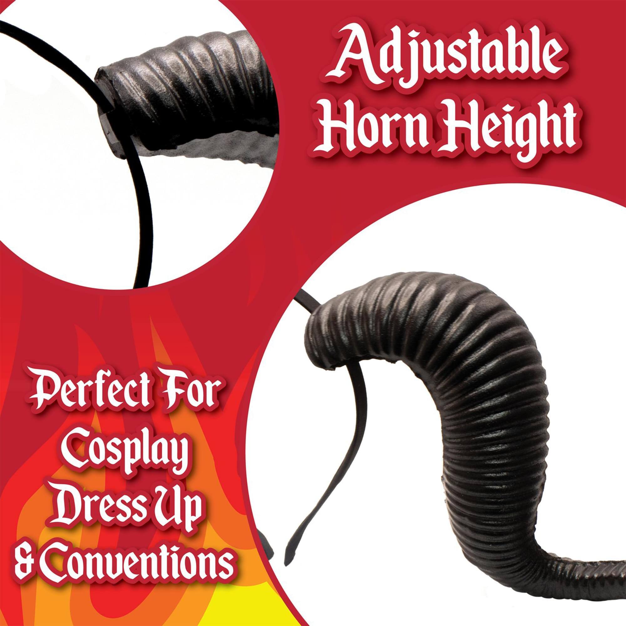 Adjustable Horn Height  
Perfect For Cosplay Dress Up & Conventions