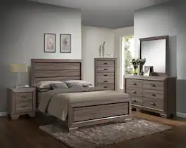 Kings Brand Furniture - Kerry Wood 6-Drawer Dresser with Mirror - Brown