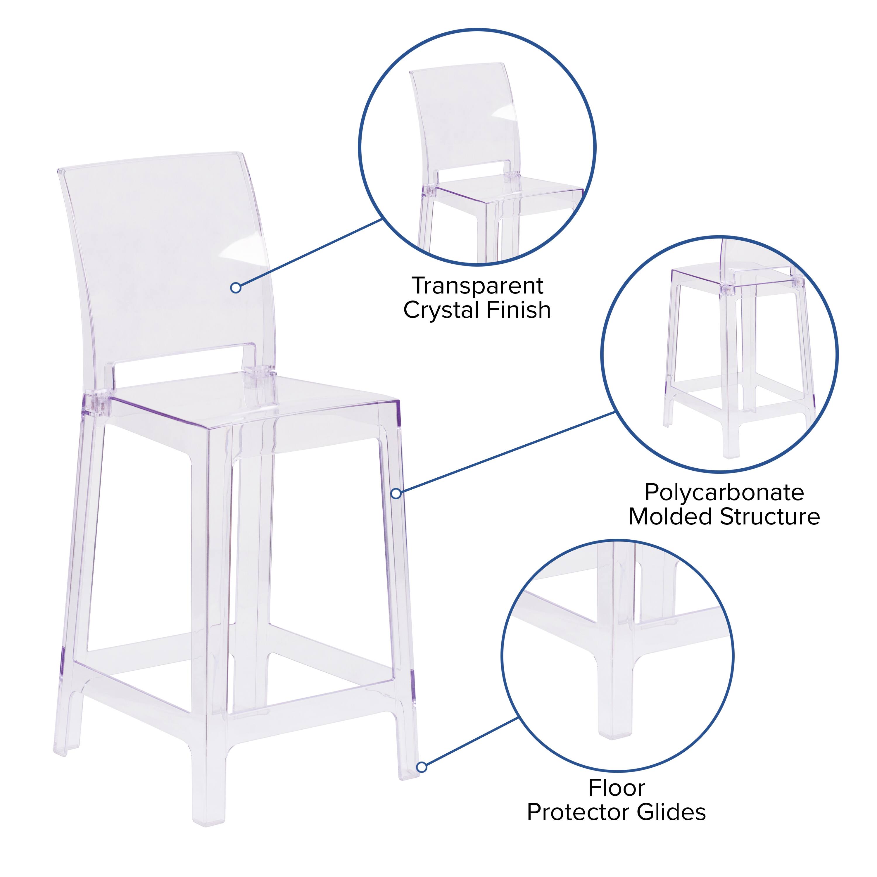 Transparent Crystal Finish Polycarbonate Molded Structure Floor Protector Glides