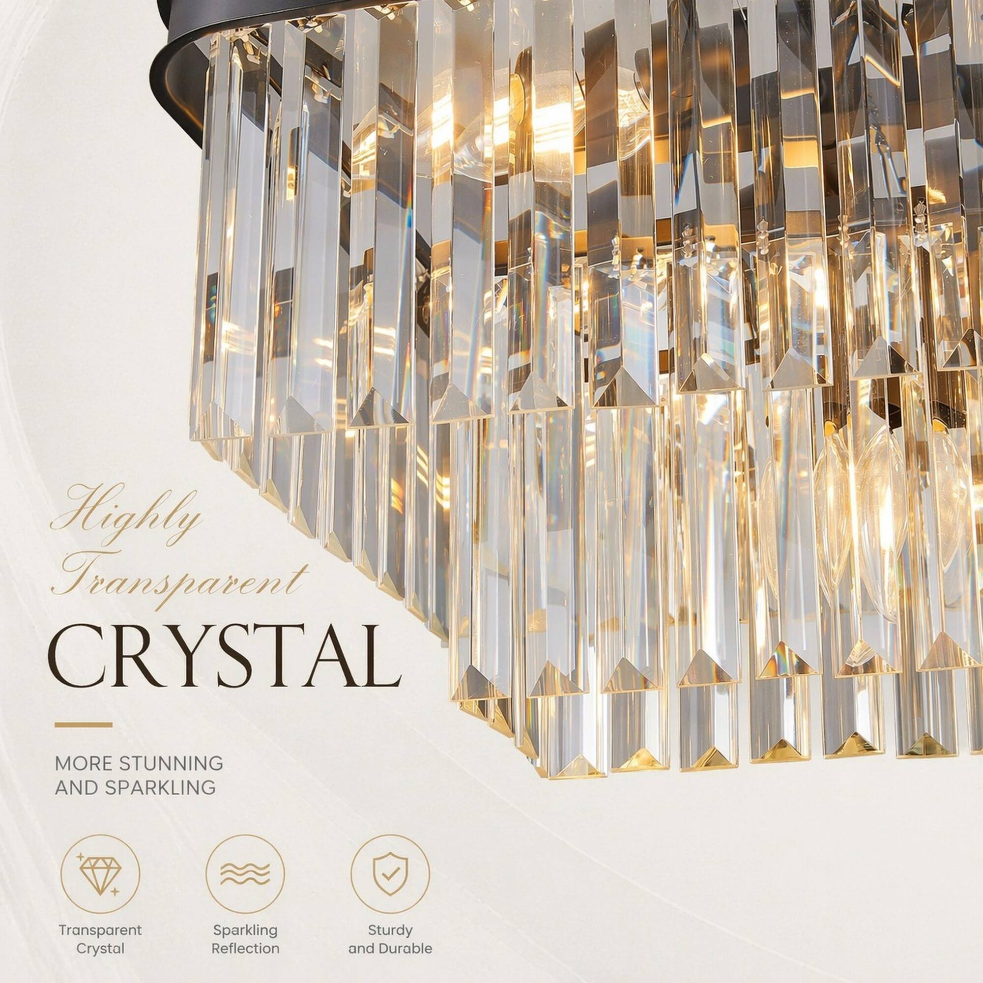 Highly Transparent CRYSTAL  
MORE STUNNING AND SPARKLING  
Transparent Crystal  
Sparkling Reflection  
Sturdy and Durable