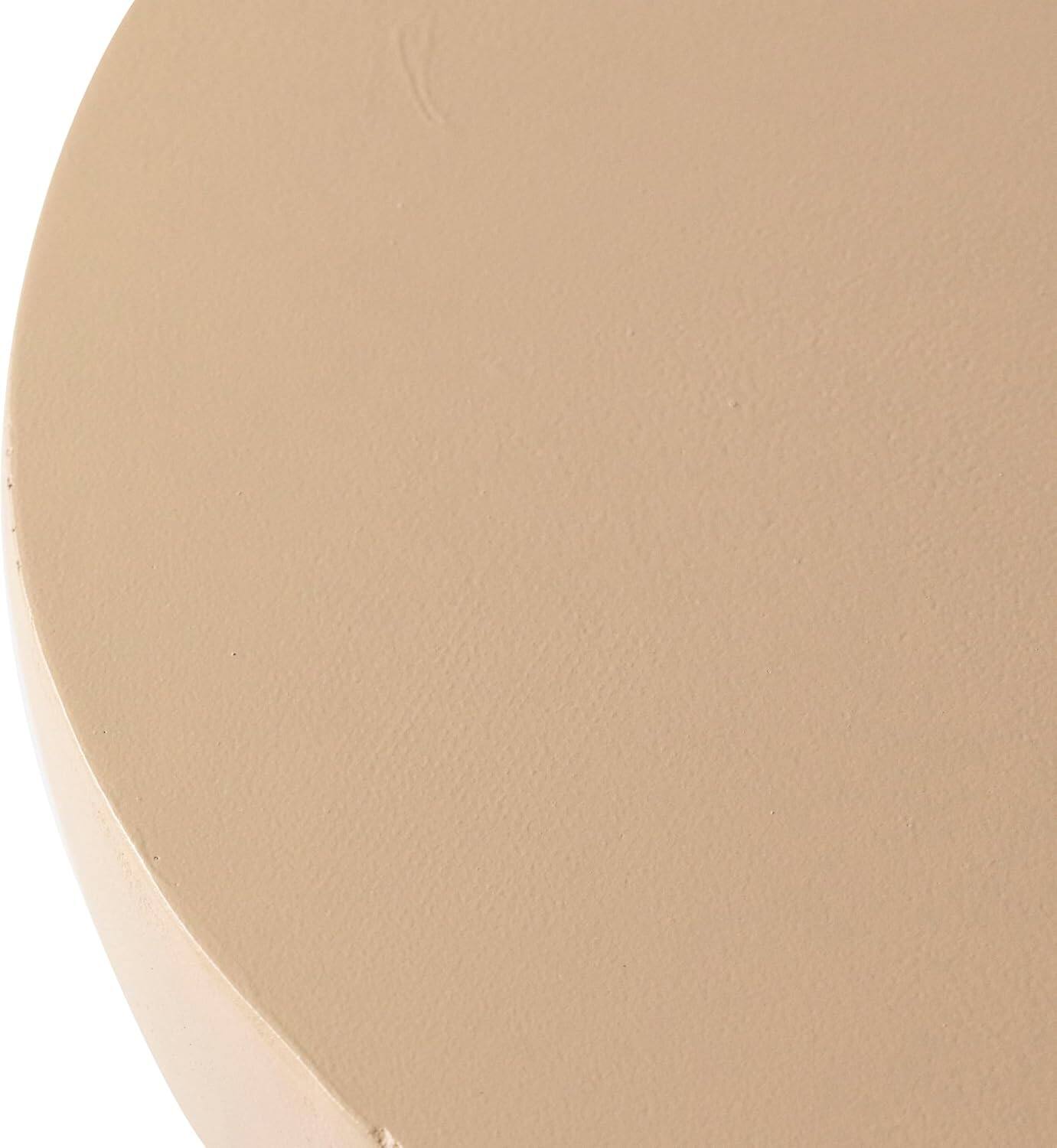Alt View 4. LeisureMod - Sage Fiberstone Half Round Side Table, Weather Resistant Indoor/Outdoor Accent Table & Stool, Fully Assembled - Beige.