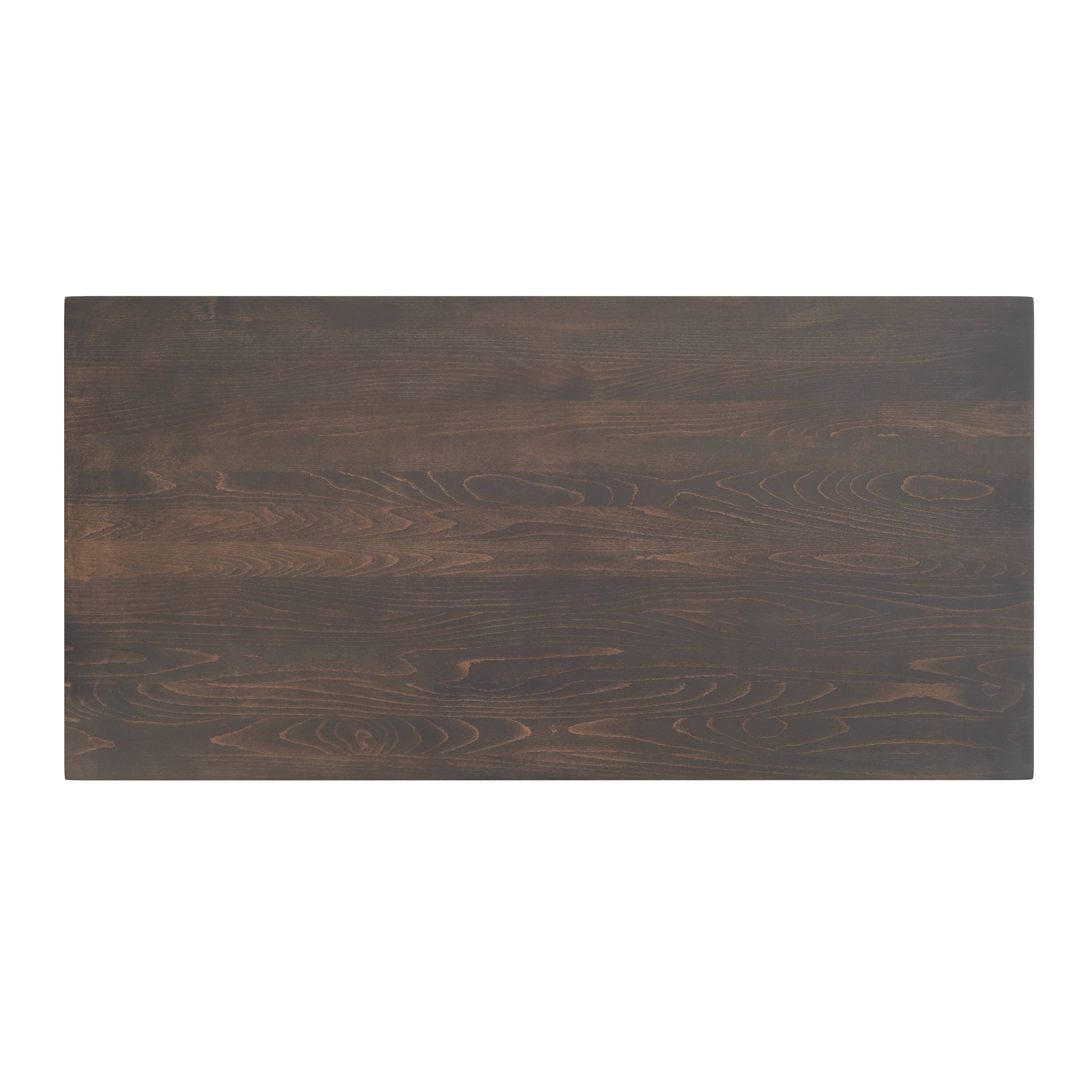 Alt View 1. Flash Furniture - Bennett 30" x 60" Solid Wood Commercial Indoor Tabletop in Dark Brown with 22" x 22" Bar Height Rust-Resistant Black Cas - Brown.