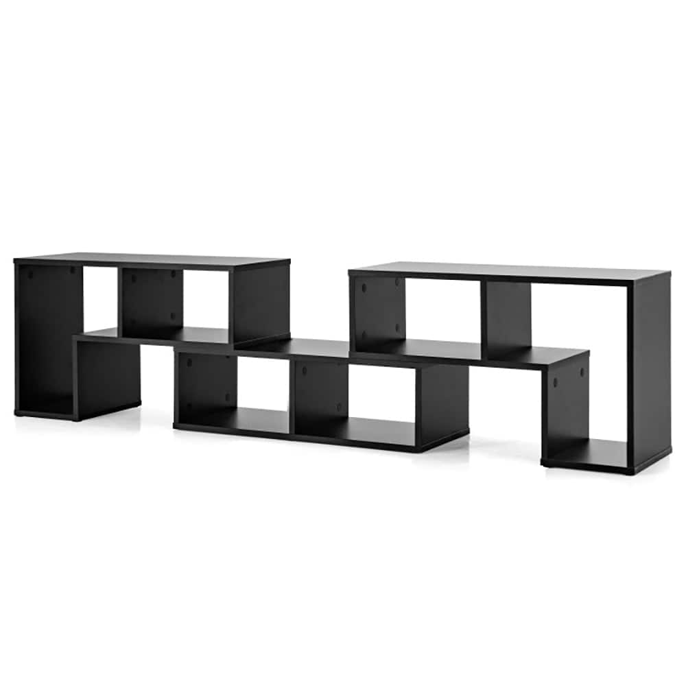 Pefilos - 3 Pieces Adjustable TV for TVs up to 65 with Shelves- Mid Century Modern Living Room Bedroom TV Stand - Black
