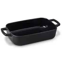 Alva - Nori Enameled Cast Iron Roasting Pan 12x8" - Oven Safe and Toxin-Free Cookware - Black