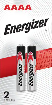 Front. Energizer - AAAA Batteries (2 Pack), Miniature Quadruple A Batteries - Silver.