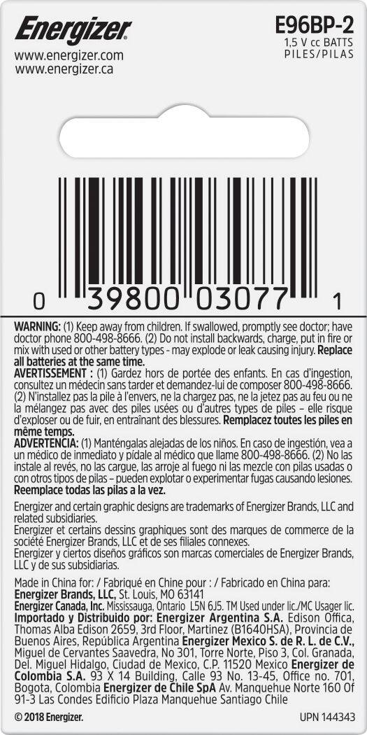 Alt View 12. Energizer - AAAA Batteries (2 Pack), Miniature Quadruple A Batteries - Silver.