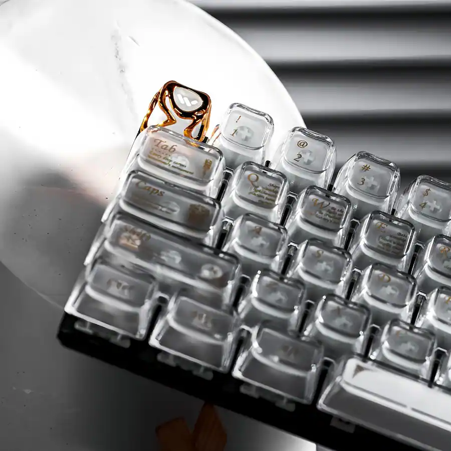 Womier 1U Metal Translucent Keycaps for Mechanical Keyboard,Transparent ...
