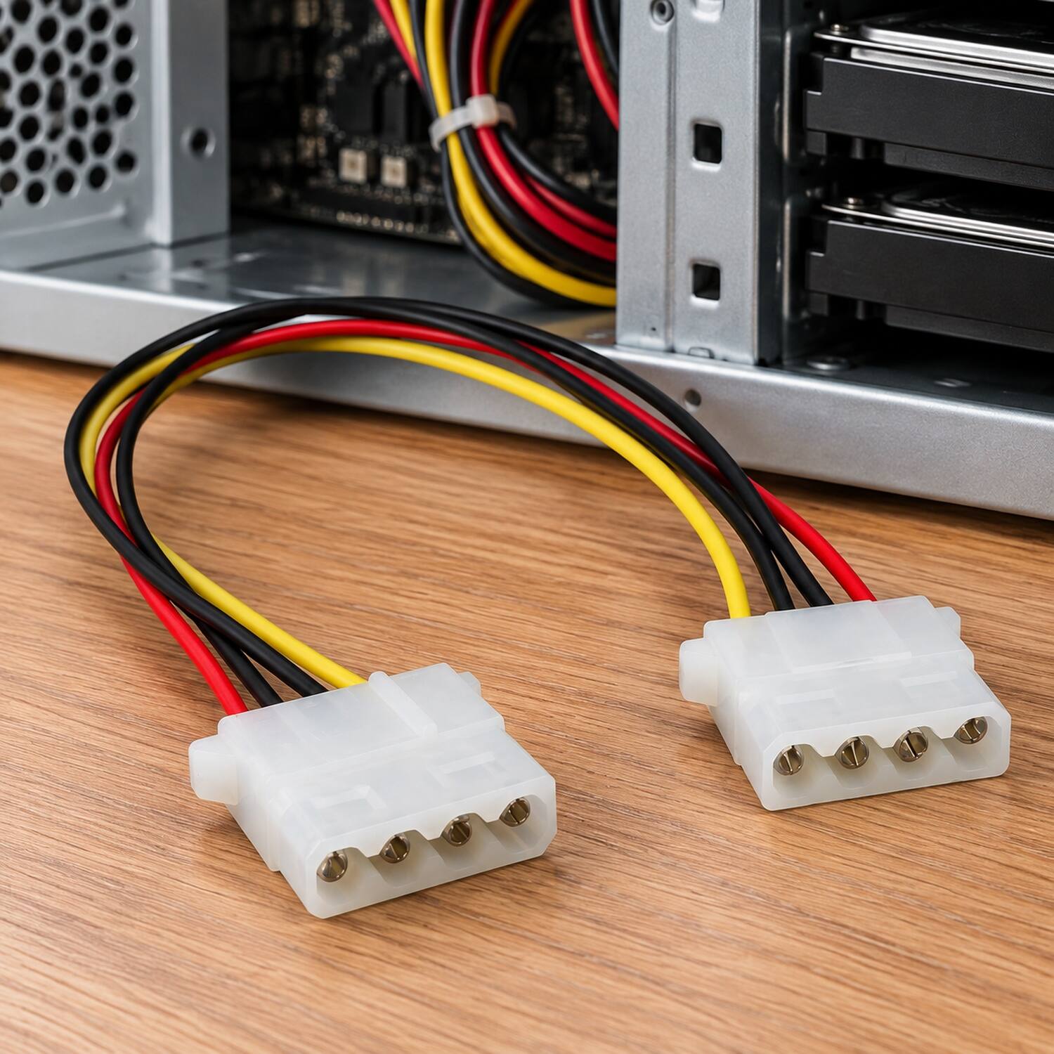 Left. Sanoxy - 12in 5.25 Female to 5.25 Female Internal Power Cable - Multi.