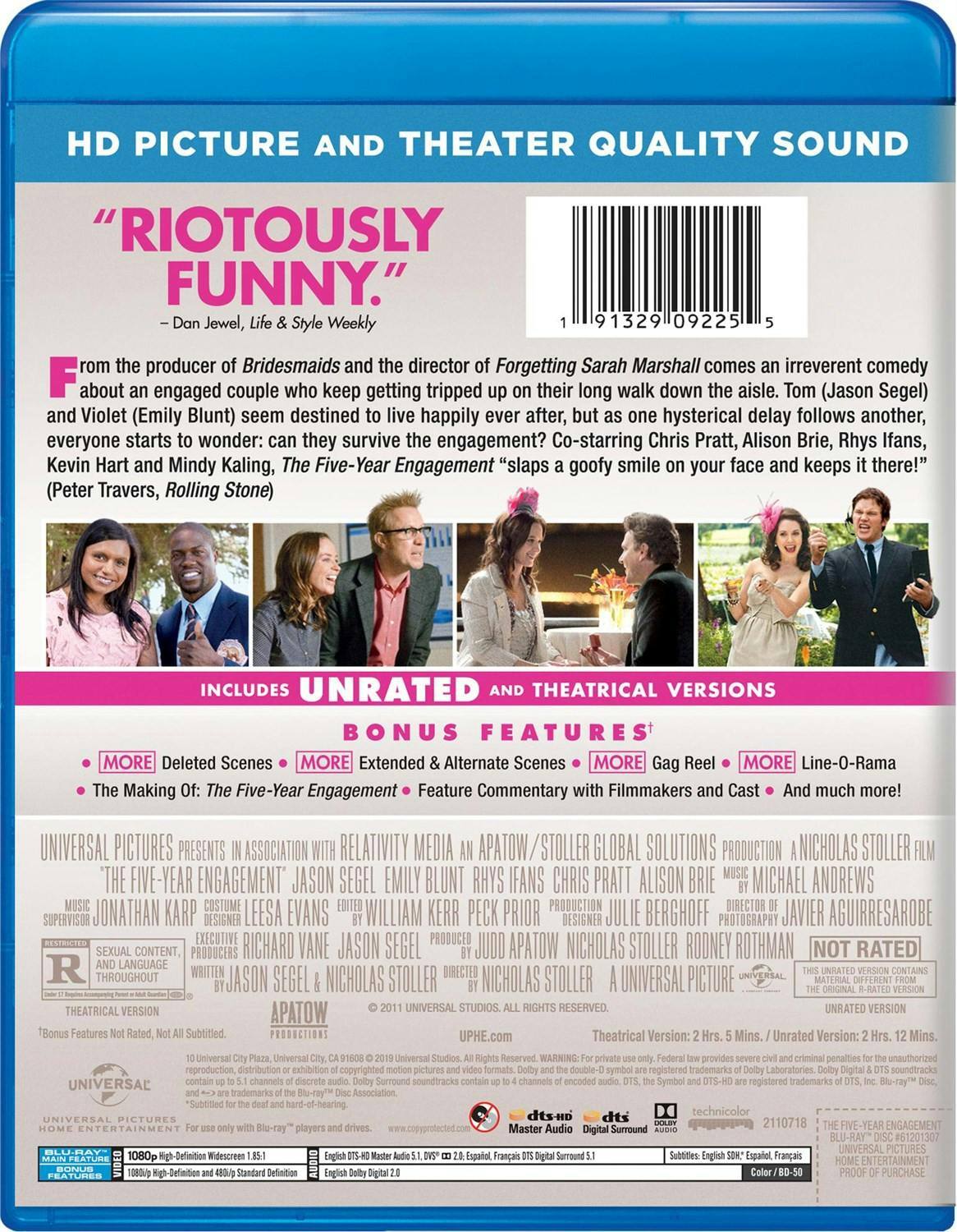 Back. The Five-year Engagement [Blu-ray].