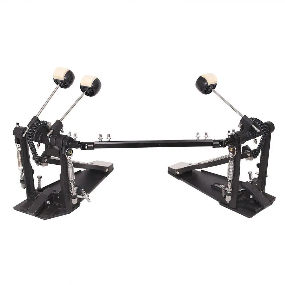 Alt View 1. Winado - Double Bass Drum Pedals, Double Chain Drum Step Chainstays on Hammer for Drum Set and Electronic Drums, Silver.