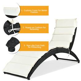 Kadyn - Outdoor Chaise Lounge Chair, Patio Rattan Lounge Chair Back Adjustable Chaise Recliner - White