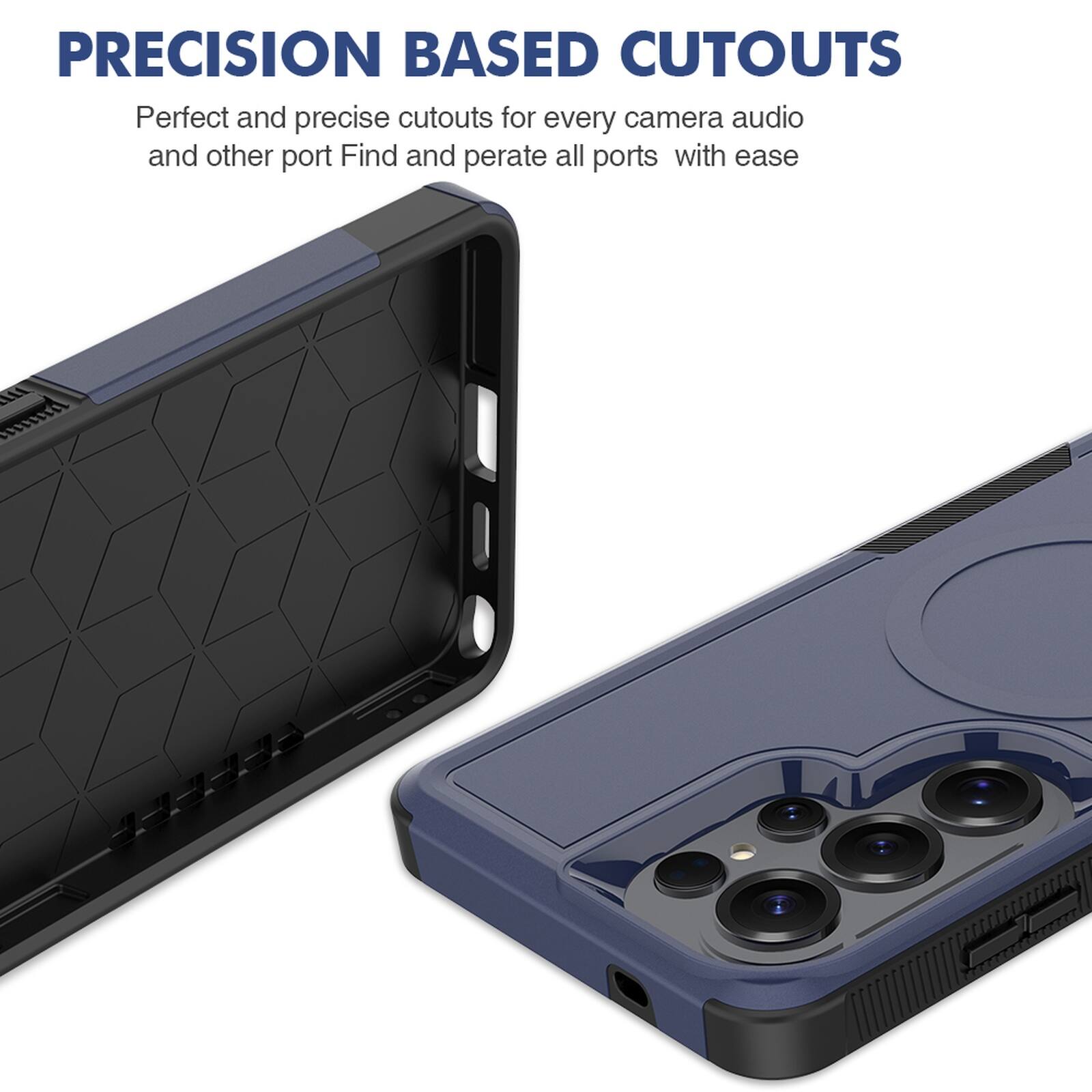 PRECISION BASED CUTOUTS  
Perfect and precise cutouts for every camera, audio, and other port. Find and operate all ports with ease.