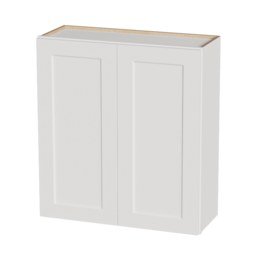Boyel Living - Shaker Wall Cabinet with Double Door 33-in L x 12-in W x 36-in H for Kitchen Bathroom Laundry Garage - White