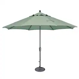 Mondawe - 11' Octagon Patio Umbrella Push Button Tilt Anthracite Frame - Spa