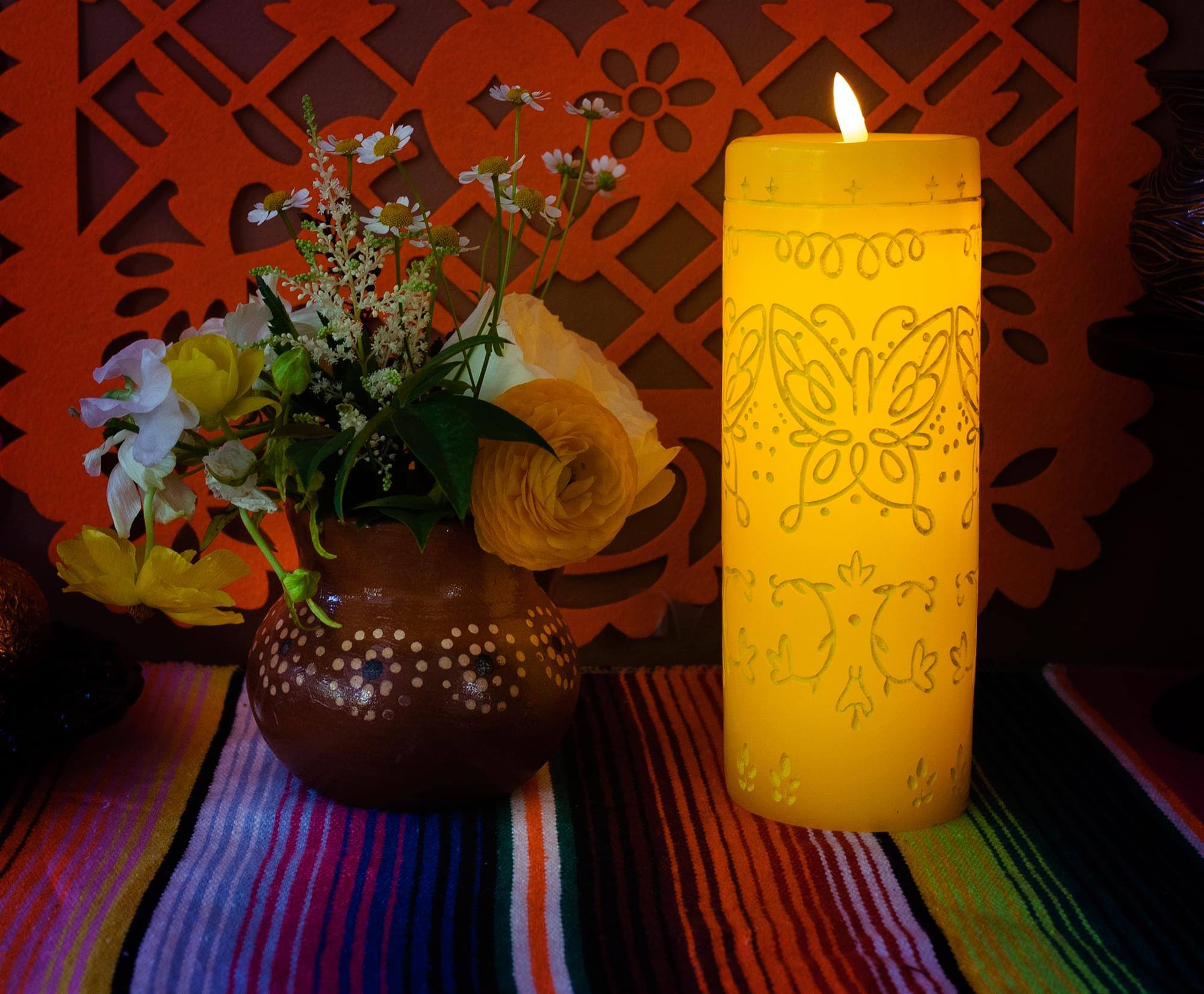 Alt View 4. Ukonic - Disney Encanto Alma's Miracle LED Flameless Candle Replica | 8 Inches Tall - Yellow.