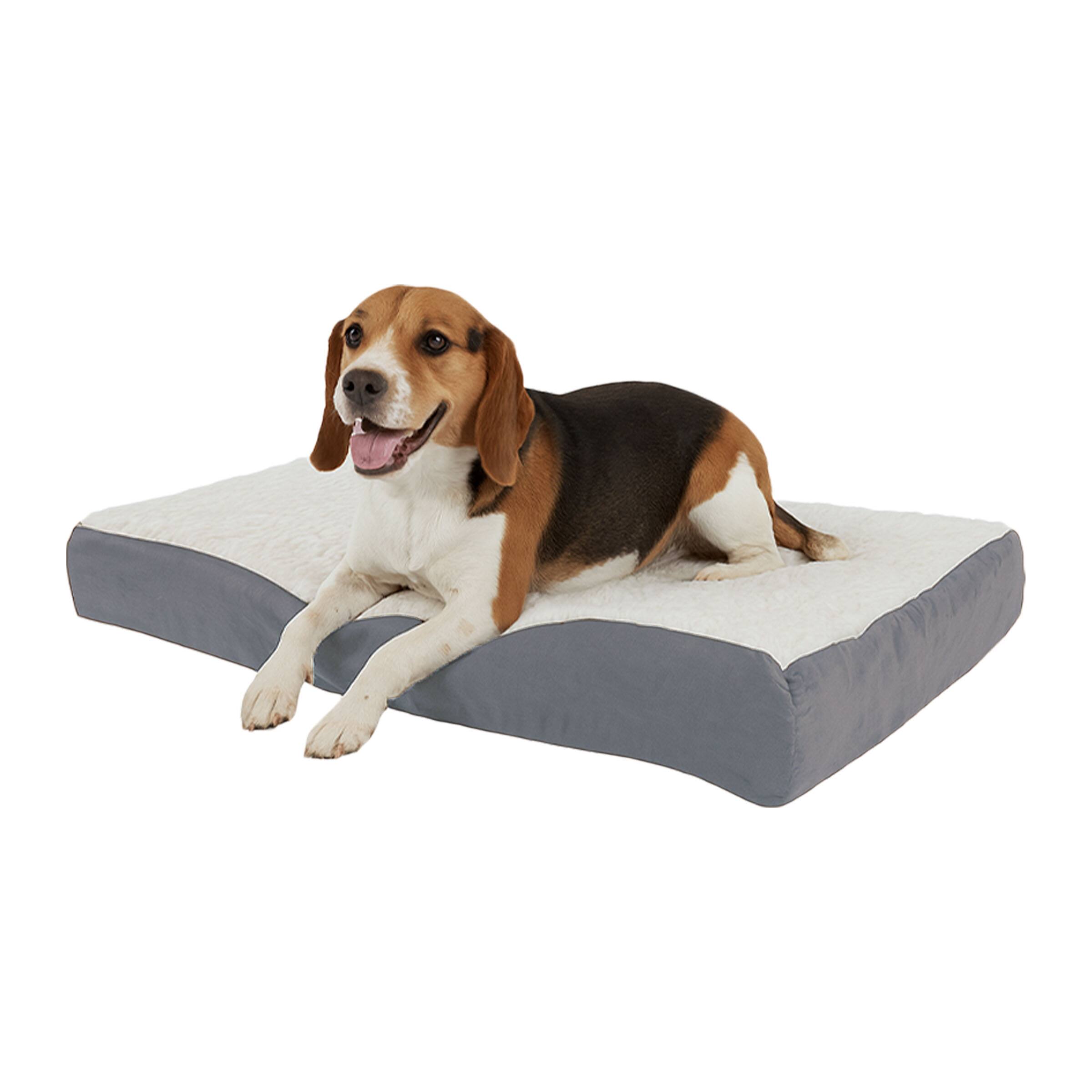 PetMaker - Orthopedic Pet Bed – 2-Layer Memory Foam Dog Bed with Removable Cover Comes with Additional Mattress Replacement Cover - Gray