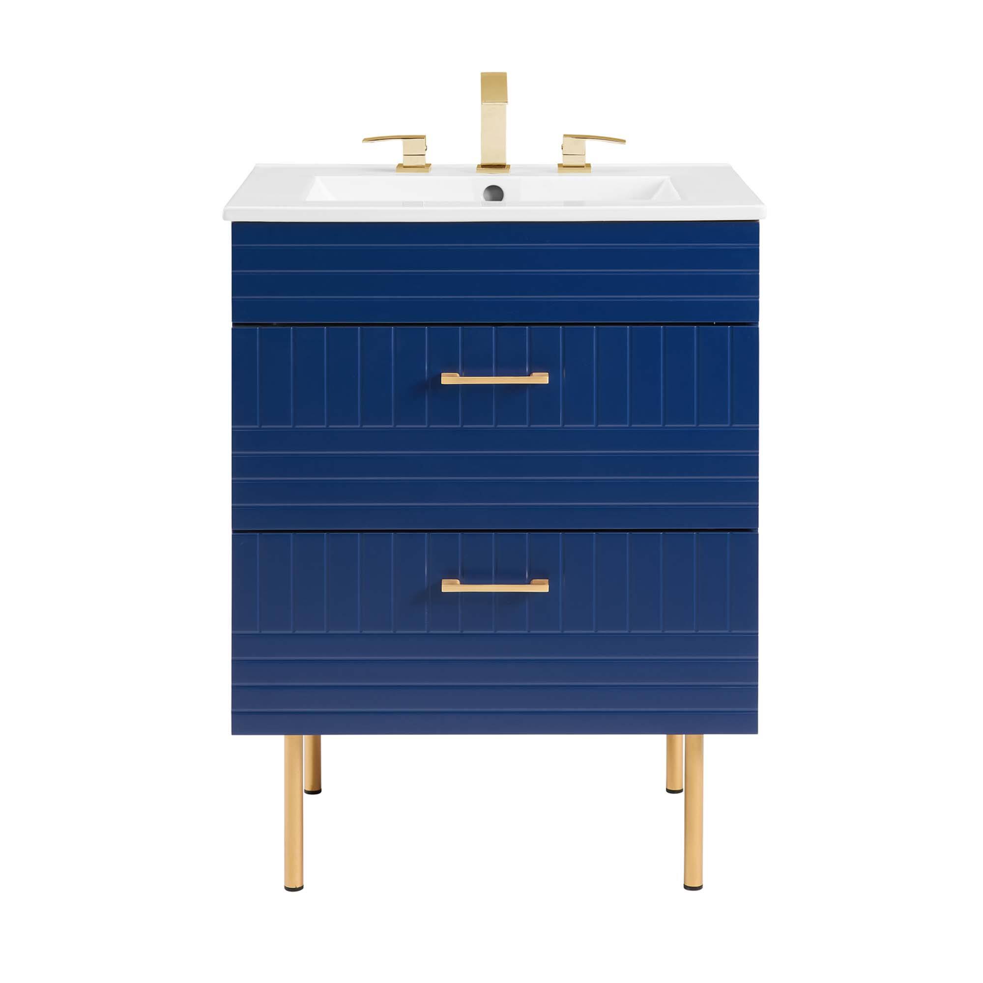 Alt View 3. Modway - Daybreak Bathroom Vanity Basin Included by Modway - Blue White.