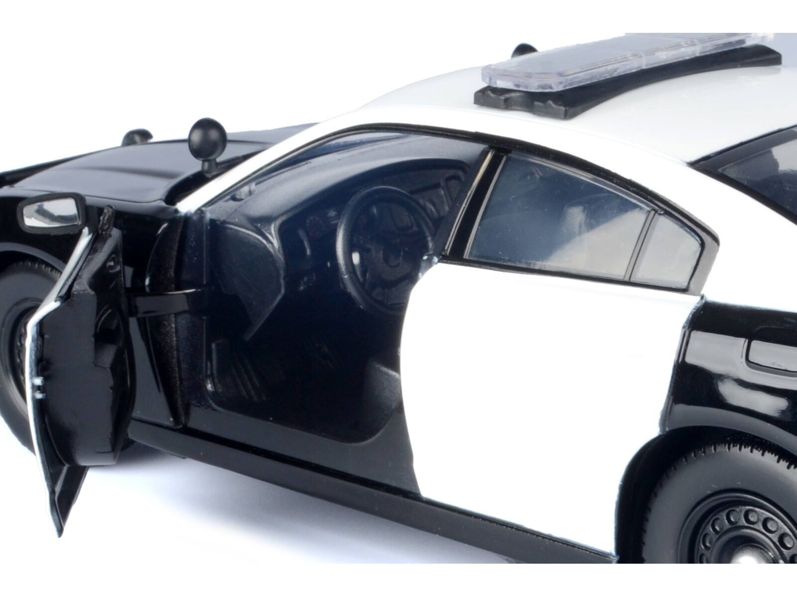 Angle. Motormax - 2023 Dodge Charger Pursuit Police Car LAPD Black White Law Enforcement and Public Service Series 1/24 - Black and White.