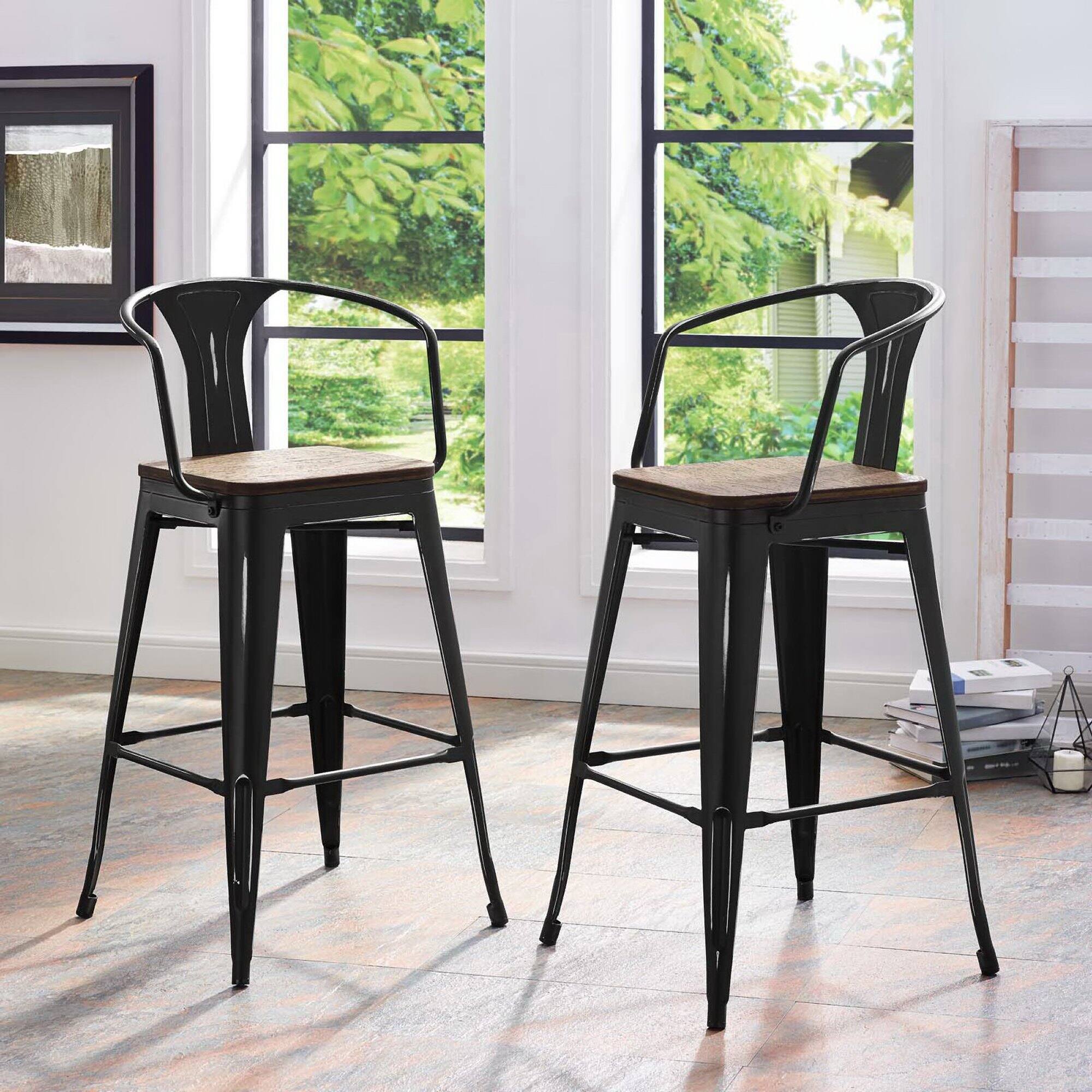 Left. Modway - Promenade Bar Stool by Modway - Black.