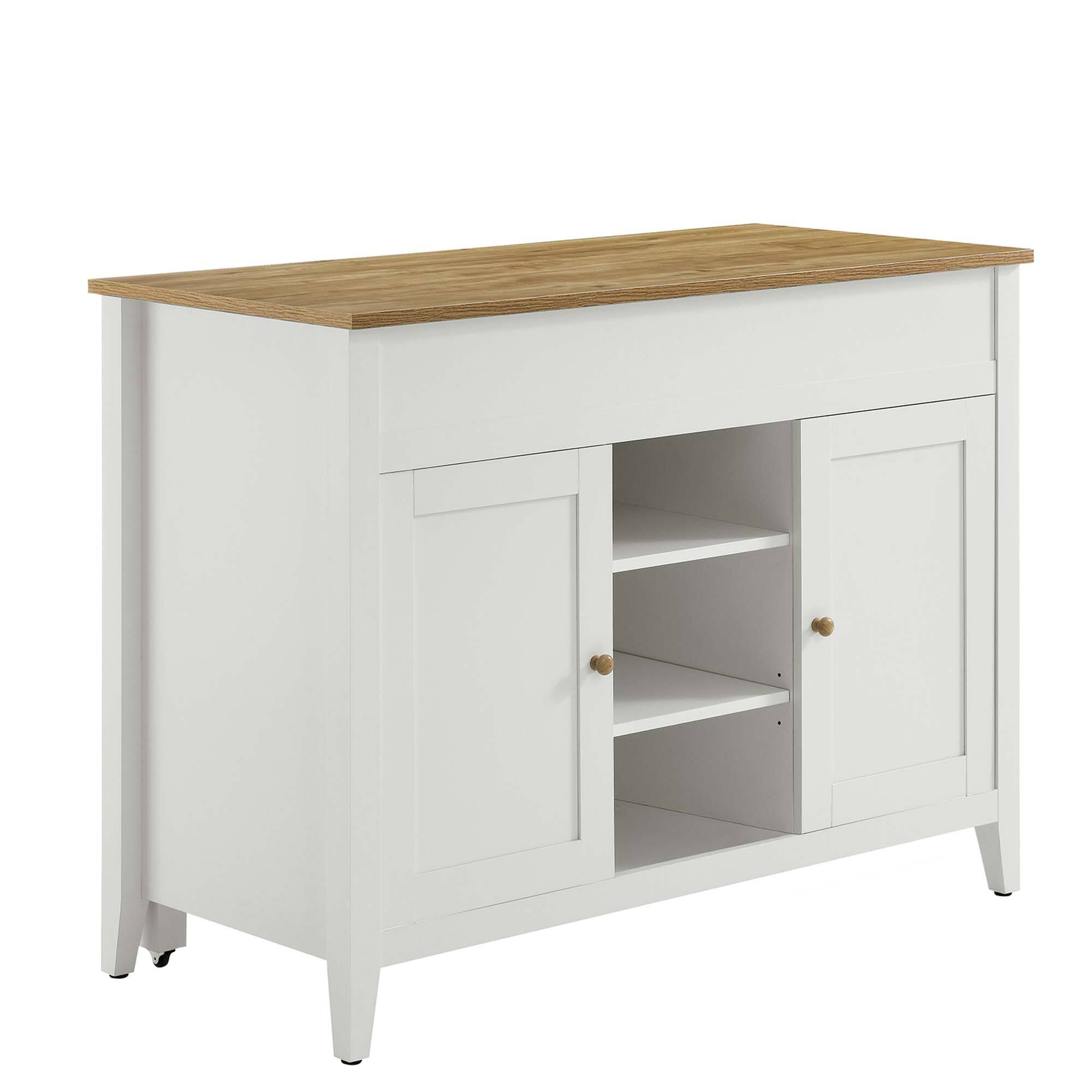 Angle. Modway - Garland Kitchen Island by Modway - Oak White.