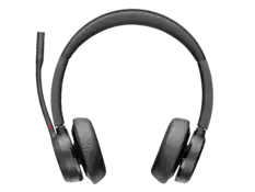 Front. HP - Poly Voyager 4320-M Microsoft Teams Certified Headset +BT700 dongle +Charging Stand - Black.