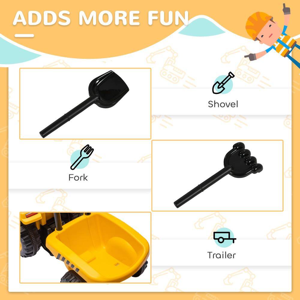 ADDS MORE FUN

- Shovel
- Fork
- Trailer