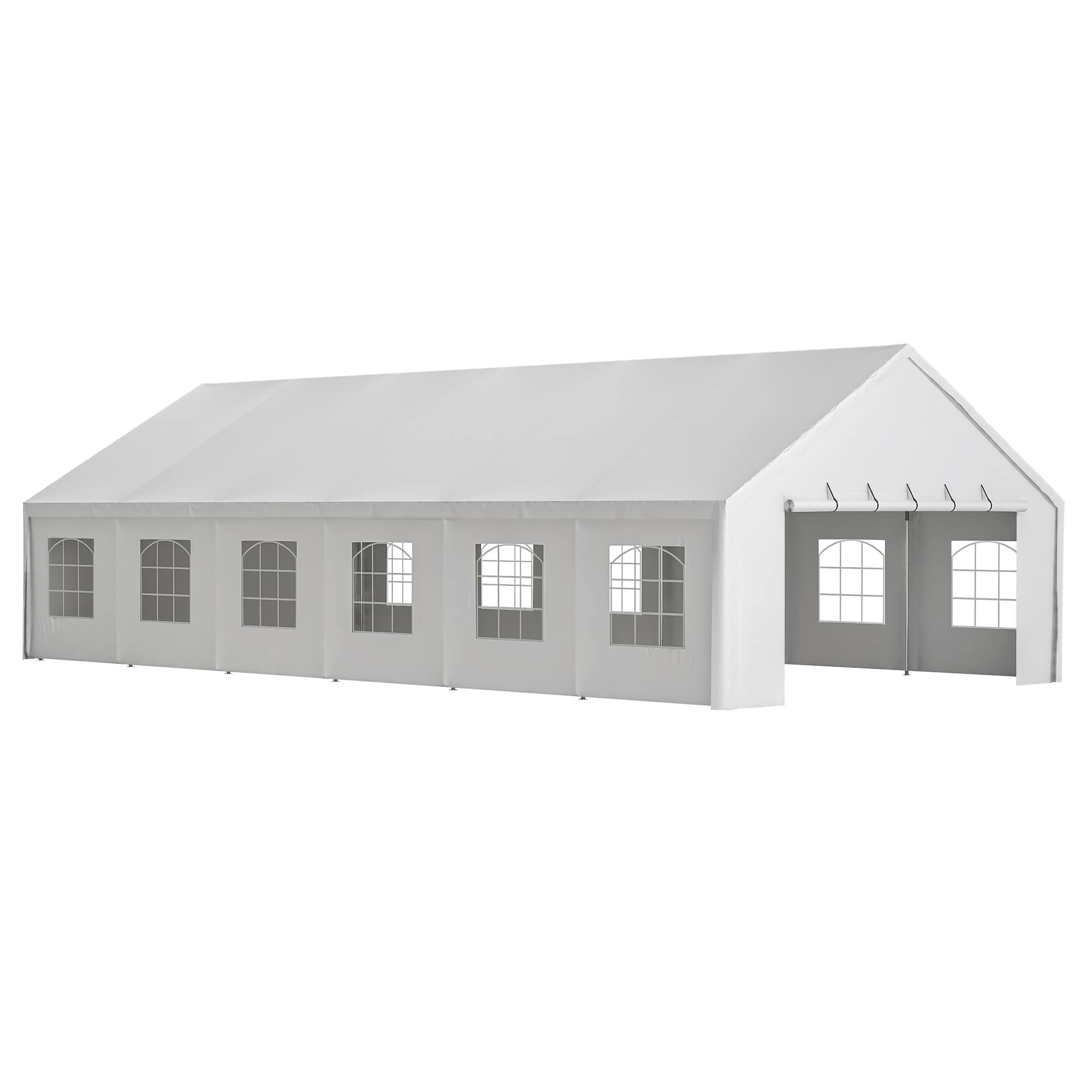 Alt View 5. APRILSOUL - 20x40FT Party Tent Heavy Duty Wedding Shelters 3 Carry Bags Removable Sidewalls Outdoor Canopy Gazebo Commercial - White.